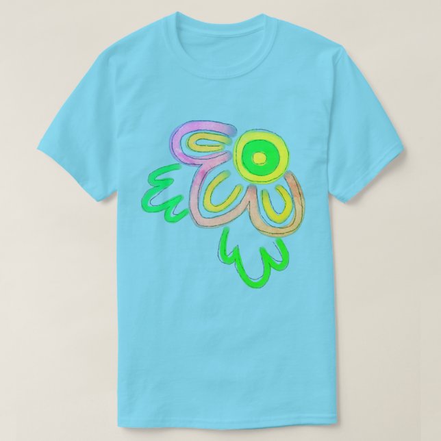 Funky Abstrakt Blume Wearable Art T-Shirt (Design vorne)