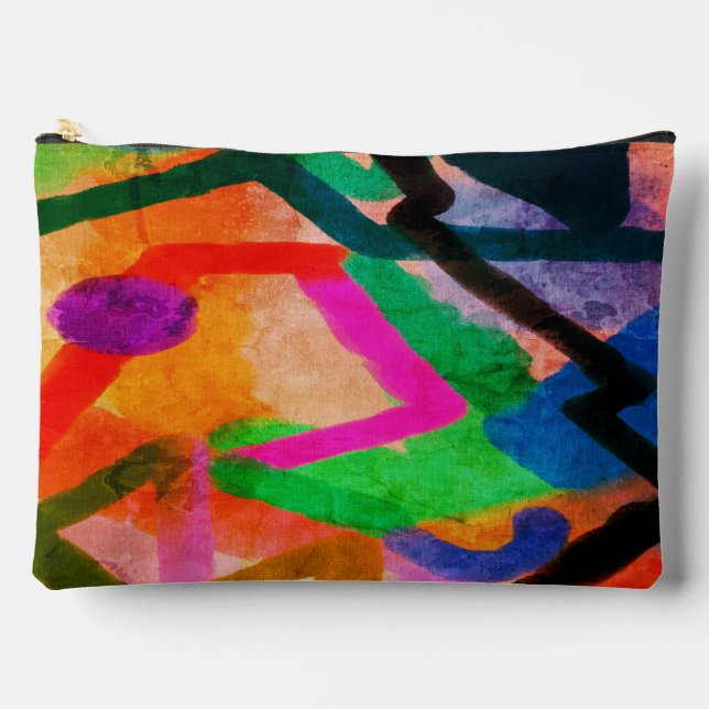 Funky Abstrakt Digital Art Zubehörtasche (Vorderseite)