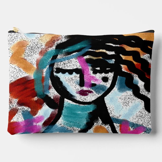 Funky Abstrakt Digital Painting Zubehörtasche (Vorderseite)
