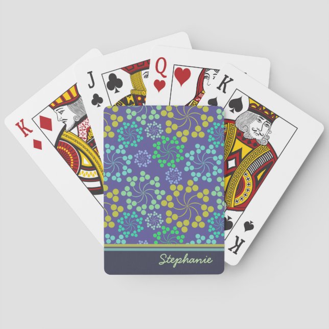 Funky Abstrakt Floral Spielkarten (Rückseite)