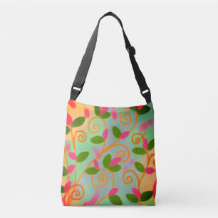 Funky Abstrakt Floral Tragetaschen Mit Langen Trägern