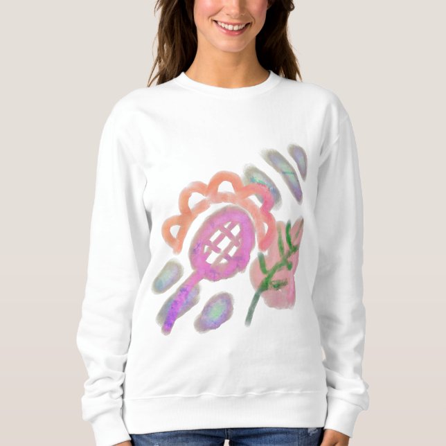 Funky Abstrakt Floral Wearable Art Sweatshirt (Vorderseite)