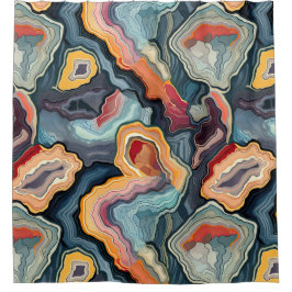 Funky Abstrakt Geode Agate Pattern Bad Duschvorhang