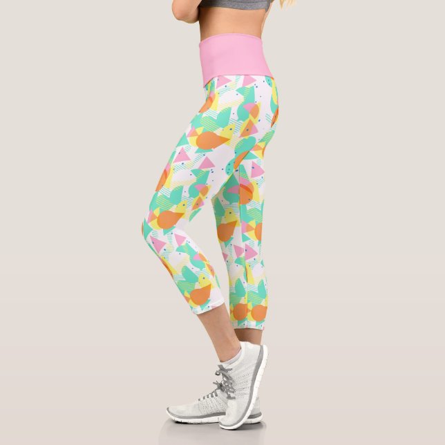 Funky Abstrakt Geometric Angesagt 50er Art Pattern Capri Leggings (Links)