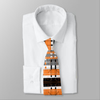 Funky Abstrakt Geometry Orange Black Krawatte