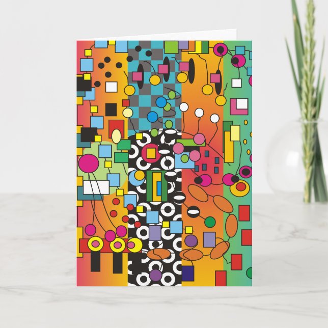 Funky Abstrakt Greeting Card Karte (Vorderseite)