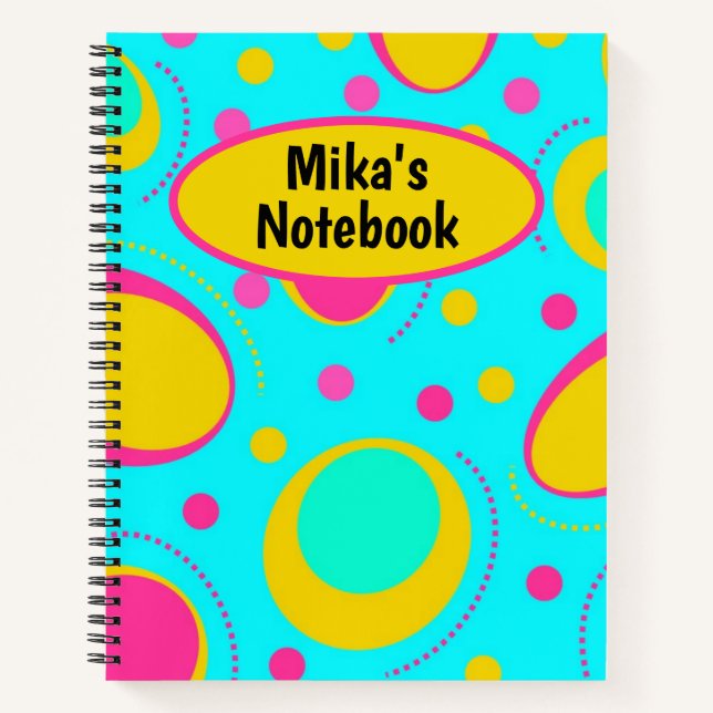Funky Abstrakt Pattern Notebook Notizbuch (Vorderseite)