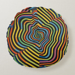 Funky Abstrakt Rundes Kissen