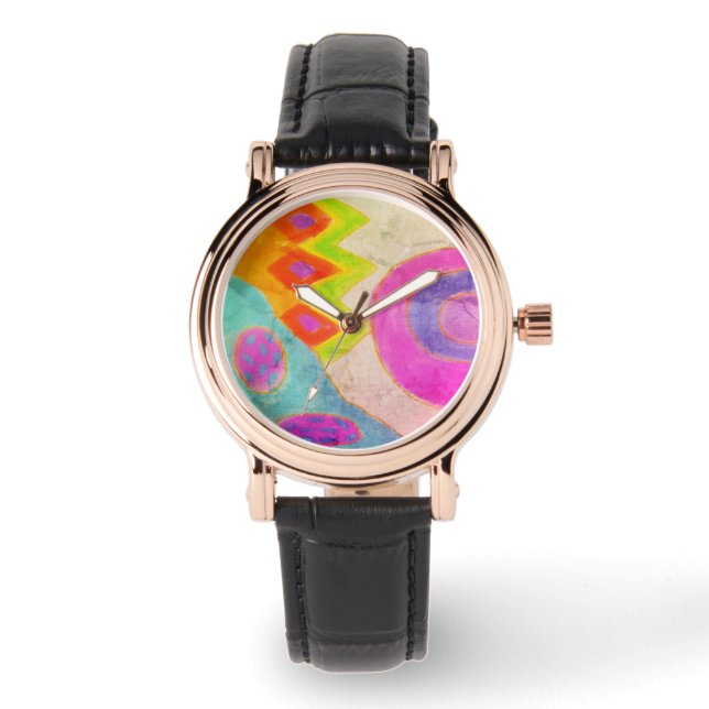 Funky Abstrakt Wearable Art Armbanduhr (Vorderseite)