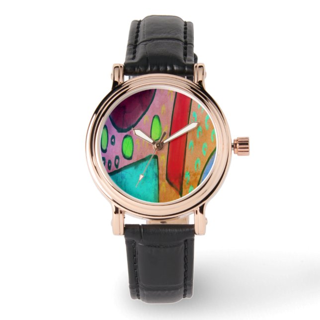 Funky Abstrakt Wearable Art Armbanduhr (Vorderseite)