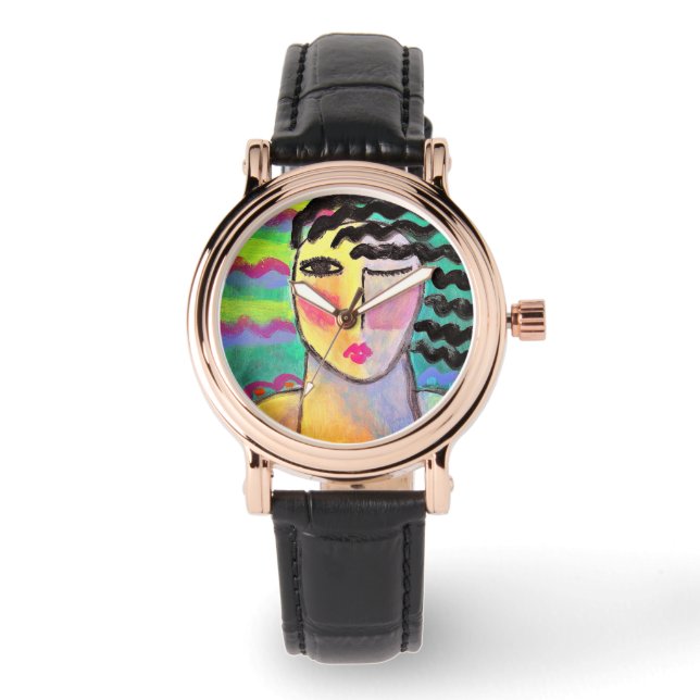 Funky Abstrakt Wearable Art Armbanduhr (Vorderseite)