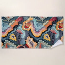 Funky Abstrakte Agate Geode Pattern Strandtuch