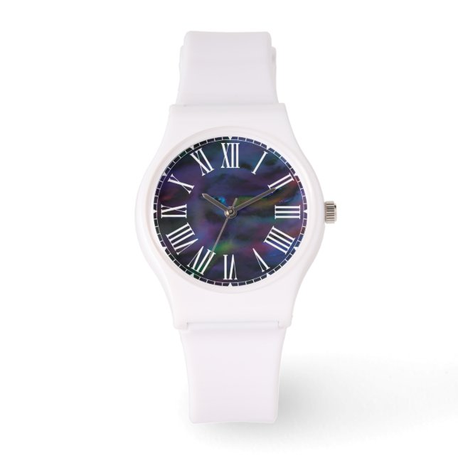 Funky abstrakte Smokey-Purpurfarben Armbanduhr (Vorderseite)