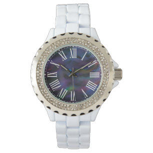 Funky abstrakte Smokey-Purpurfarben Armbanduhr
