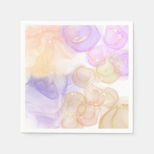 Funky abstrakte Sommer-lila-gelbe Farben Serviette (Vorderseite)