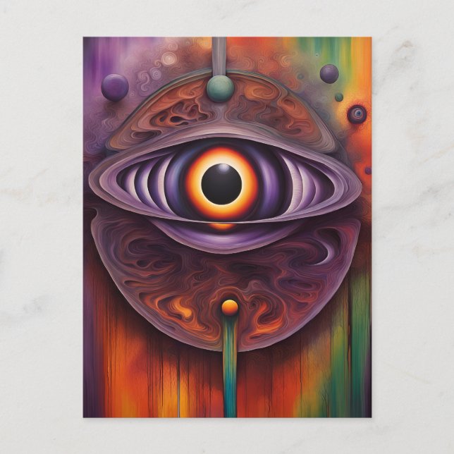 Funky Abstraktes Auge Postkarte (Vorderseite)