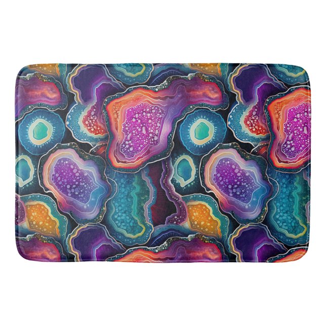 Funky Abstraktes, farbenfrohes Patternbad Badematte (Vorderseite)