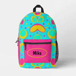 Funky Abstraktes Muster mit Namen Bedruckter Rucksack