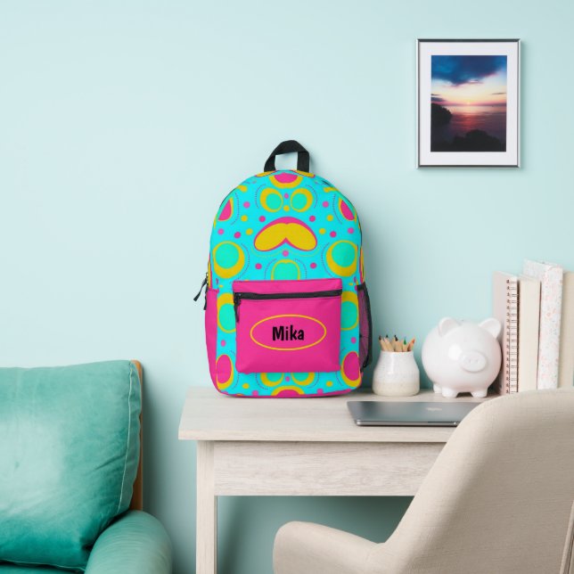 Funky Abstraktes Muster mit Namen Bedruckter Rucksack (InSitu)