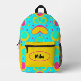 Funky Abstraktes Muster mit Namen Bedruckter Rucksack