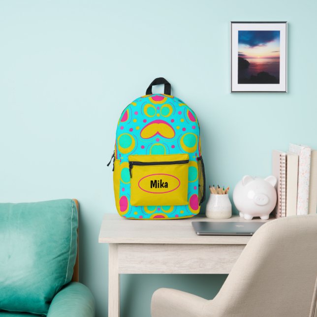 Funky Abstraktes Muster mit Namen Bedruckter Rucksack (InSitu)