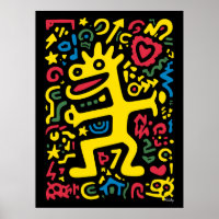 Funky Alien Dragon Yellow - Neon Pop Art Creator