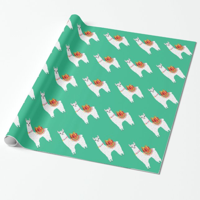 Funky Alpaca niedliches Lama Geschenkpapier (Ungerollt)