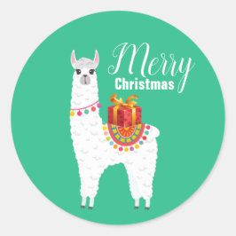 Funky Alpaca niedliches Lama Runder Aufkleber