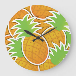 Funky-Ananas Große Wanduhr