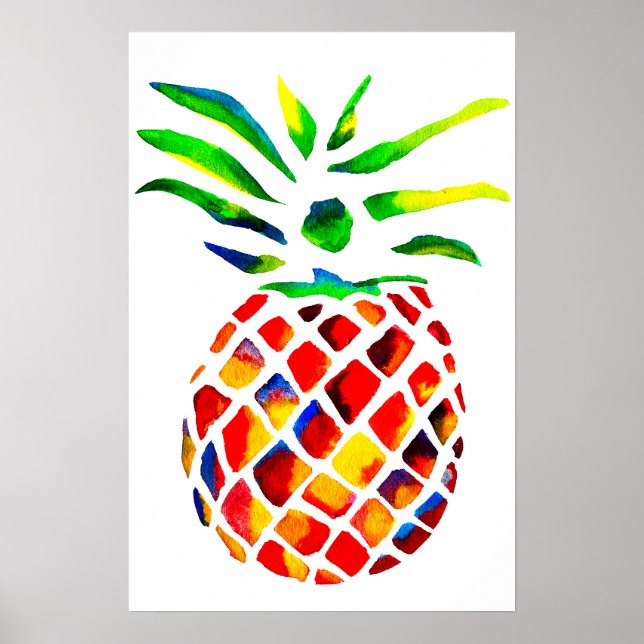 Funky-Ananas-Kunst Poster (Vorne)