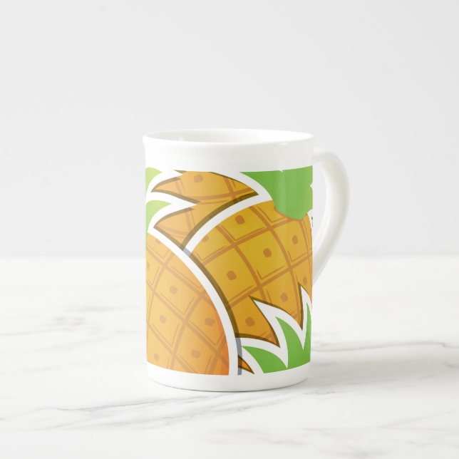 Funky-Ananas Prozellantasse (Vorderseite Rechts)