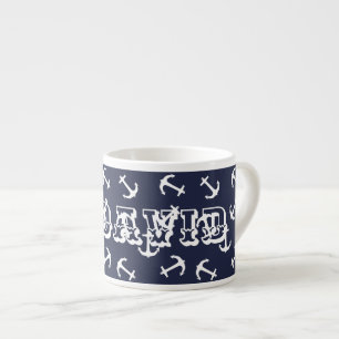 Funky Anchor Captain Kaffee Espresso Dein Name Tas Espressotasse