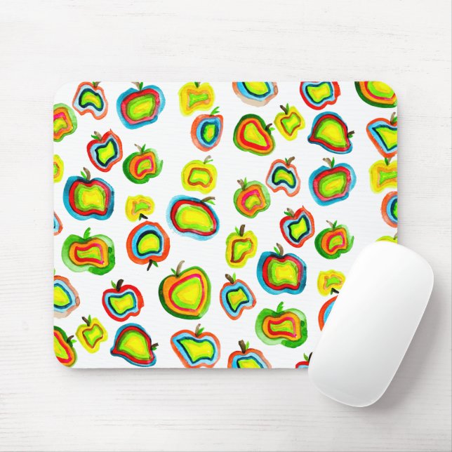 Funky Apfel Aquarellfrucht Design Mousepad (Mit Mouse)