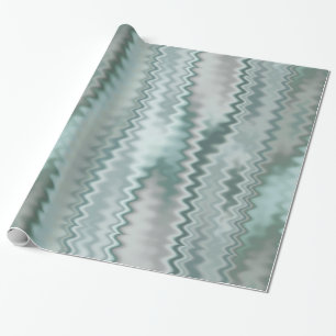 Funky Aqua-gelegentliches Zickzack-Fraktal-Muster Geschenkpapier