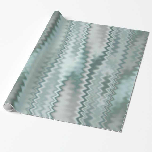 Funky Aqua-gelegentliches Zickzack-Fraktal-Muster Geschenkpapier (Ungerollt)