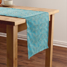 Funky Aqua Türkis Blaue Kurven Kunst, Dichtung und