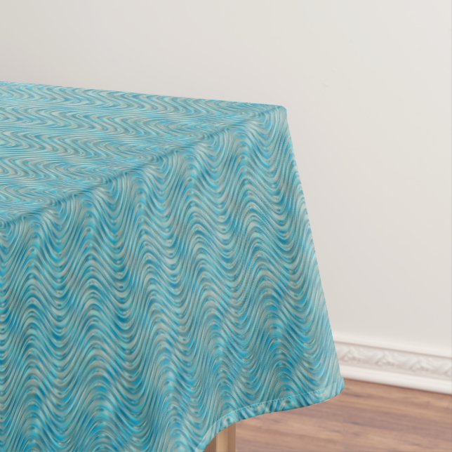 Funky Aqua Türkis Blaue Kurven Kunst, Dichtung und Tischdecke (Beispiel)