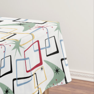 Funky Atomic Boomerangs Stars Squares Mitte des Ja Tischdecke