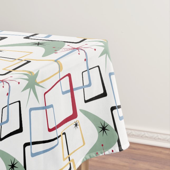 Funky Atomic Boomerangs Stars Squares Mitte des Ja Tischdecke (Beispiel)