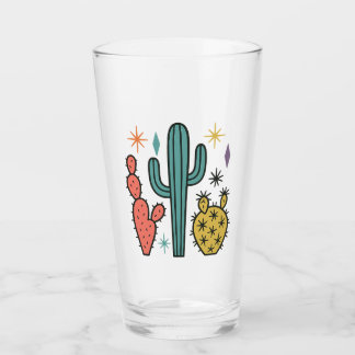 Funky Atomic Cactus Glasses (Set 2) | Retro Mid Glas