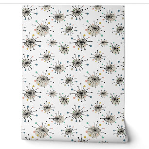 Funky Atomic Starburst Muster Mitte des Jahrhunder Tapete