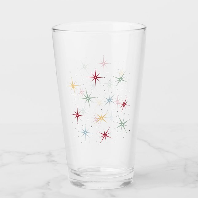 Funky Atomic Sternexplosion Mid Century Retro Glas (Vorderseite)