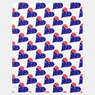 Funky Australia Herz Flag Red Border gefixt Fleecedecke