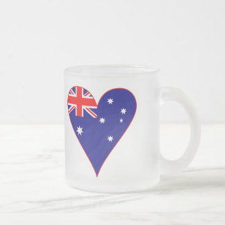 Funky Australia Herz Flag Red Border Mattglastasse