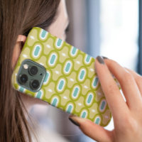 Funky Avocado Green Aqua White Wavy Lines MCM