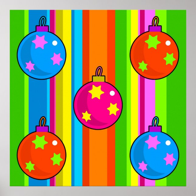 Funky Baubles Poster (Vorne)