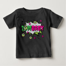Funky Beängstigend Niedlich "ZomBaby" Zombie Pun Baby T-shirt