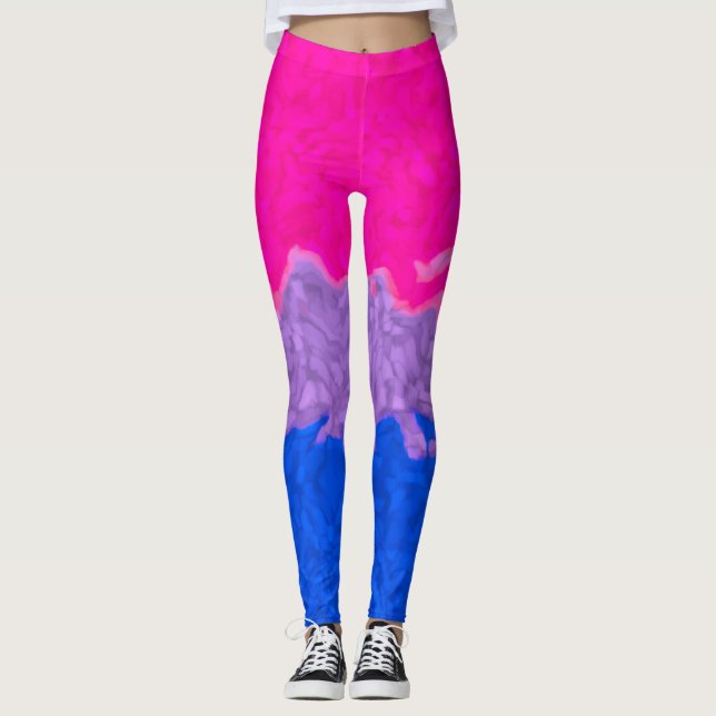 Funky-Bi-Pride-Flag Leggings (Vorderseite)