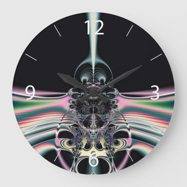 Funky Bird Große Wanduhr (Vorderseite)