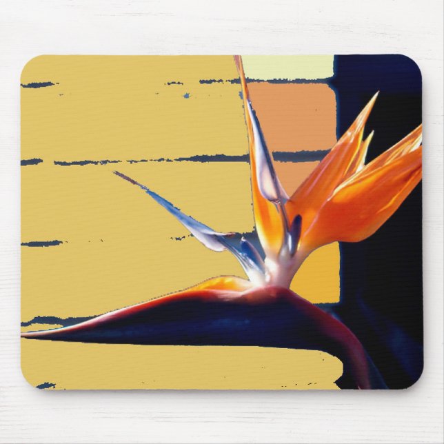 Funky Bird-of-Paradise Tropic Blume Mousepad (Vorne)